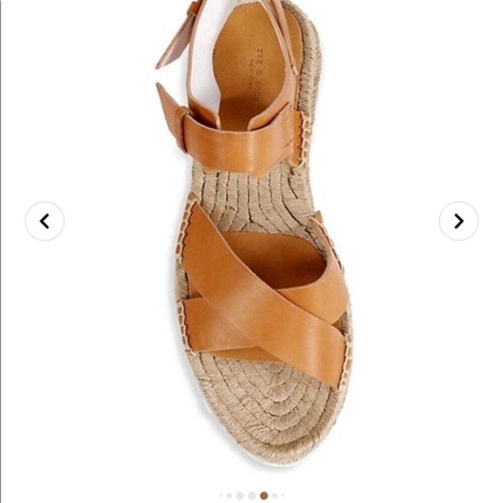 RAG & BONE Giza Leather Espadrille Sandals In Caramel Leather Size EU 38 - Picture 3 of 11